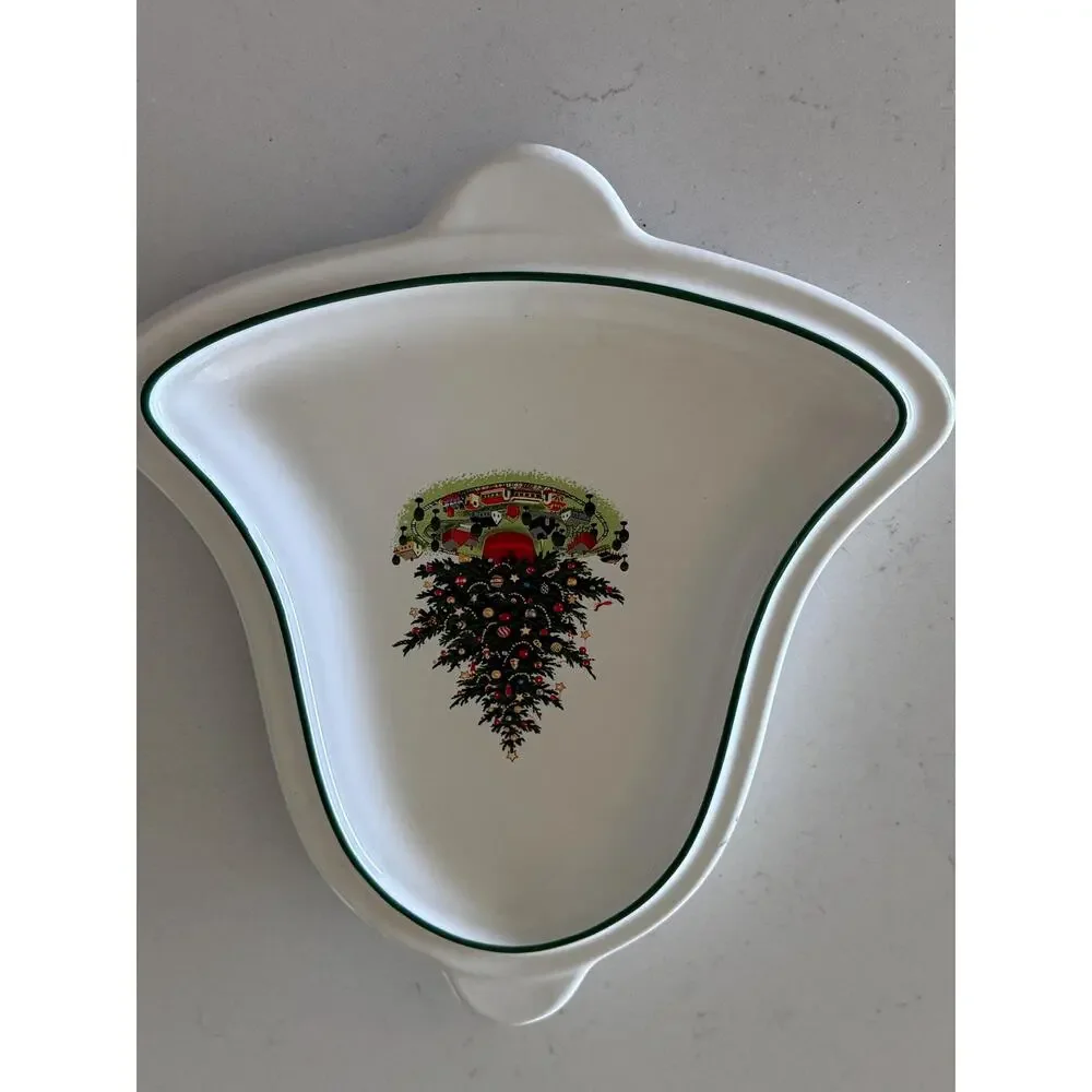 Vintage Pfaltzgraff Christmas Heritage Bell Serving Dish Holiday Serveware